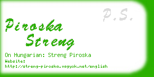 piroska streng business card